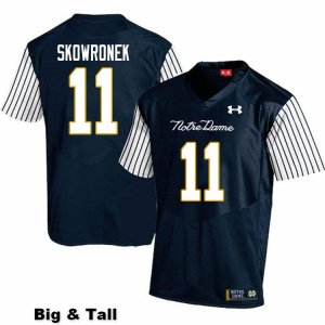Notre Dame Fighting Irish Men's Ben Skowronek #11 Navy Under Armour Alternate Authentic Stitched Big & Tall College NCAA Football Jersey MOV0099FV